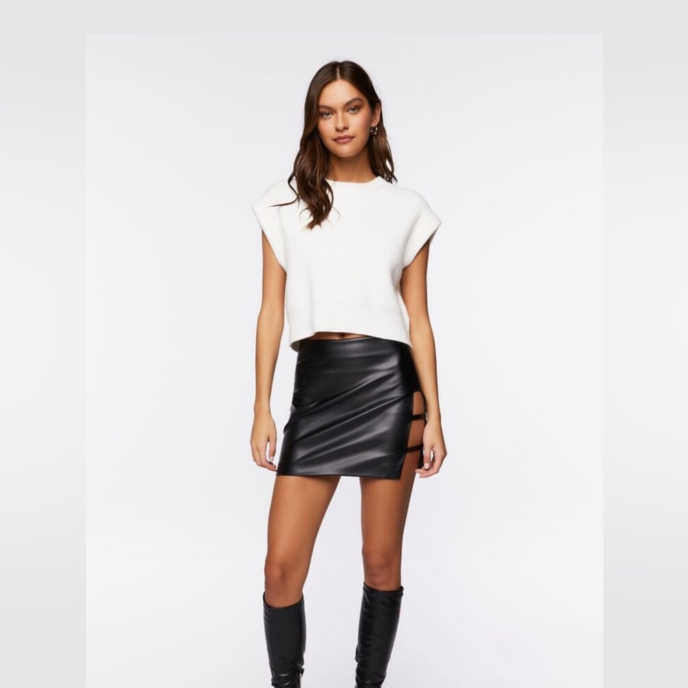 A faux leather mini skirt! NWT